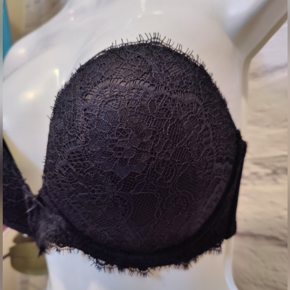 DOBREVA Women's Strapless Push Up Bra Lace  Plunge Padded Underwire Bra 32DD - Picture 2 of 10